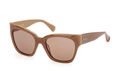 Max Mara Geometric Frame Sunglasses In Brown