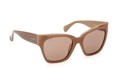 Max Mara Geometric Frame Sunglasses In Brown