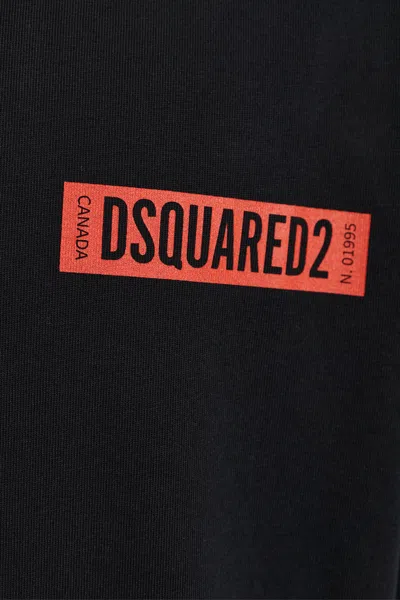 Dsquared2 Logo-print Ski-pass T-shirt In Black