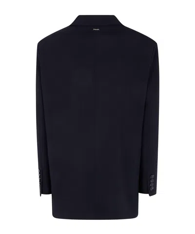 Twinset Double-breasted Long-sleeve Blazer In Blue