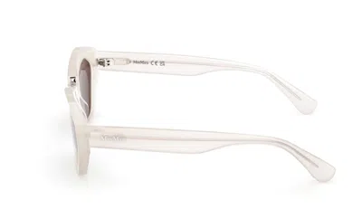 Max Mara Kate Geometric Frame Sunglasses In Ivory White