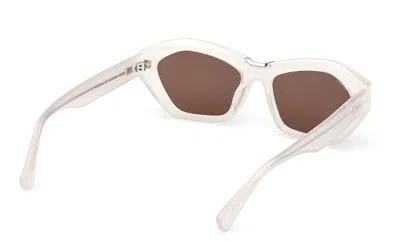 Max Mara Kate Geometric Frame Sunglasses In Ivory White