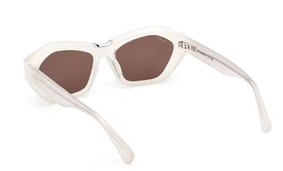 Max Mara Kate Geometric Frame Sunglasses In Ivory White