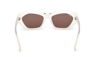 Max Mara Kate Geometric Frame Sunglasses In Ivory White