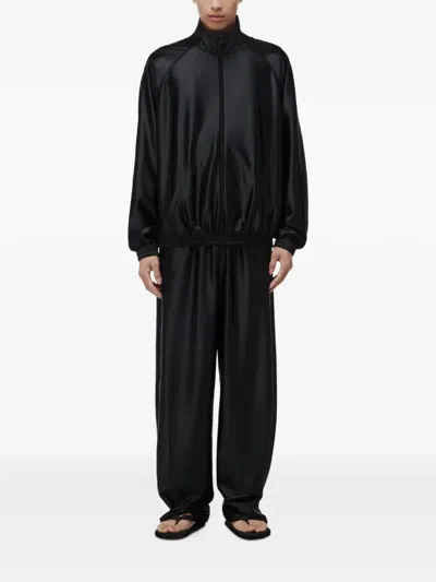 Alexander Wang Emboss Logo Panel Track Jacket In Black