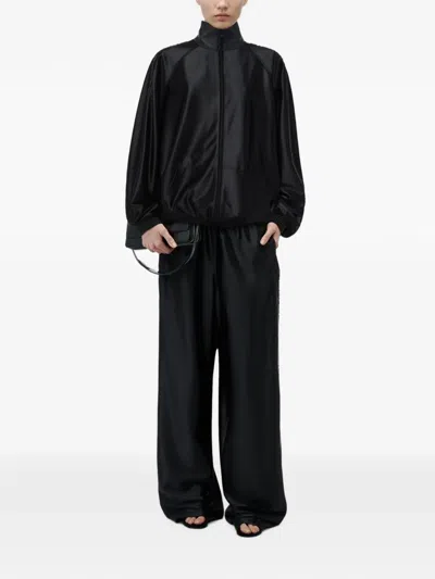 Alexander Wang Emboss Logo Panel Track Jacket In Black