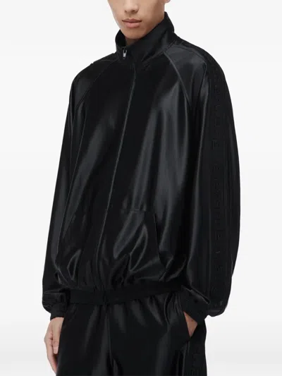 Alexander Wang Emboss Logo Panel Track Jacket In Black