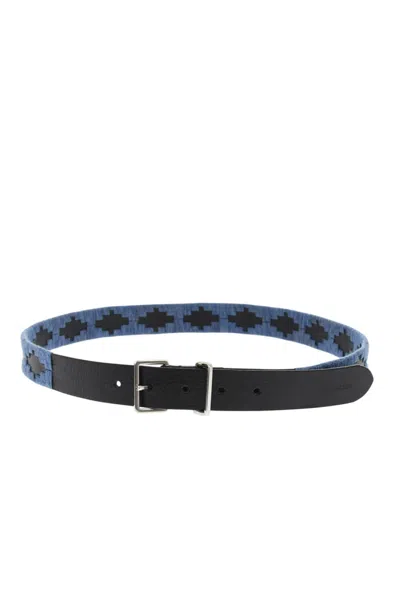 Dsquared2 Black Blue Textured Belt In Multi