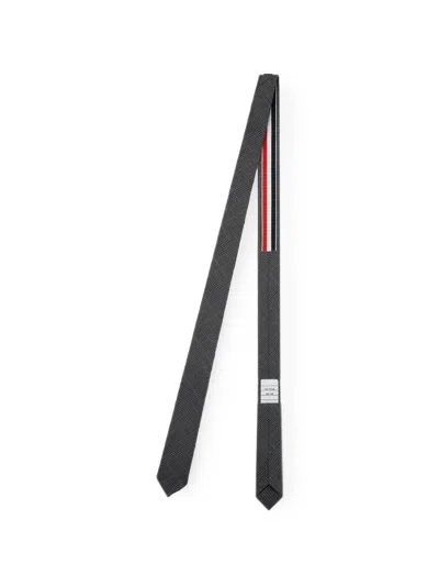 Thom Browne High-twist Wool Tie In Grey