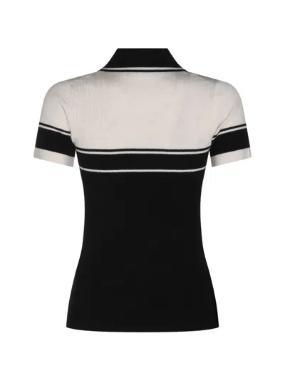 Amiri Script Knit Slim Polo In Black