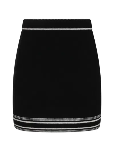 Amiri Script Knit Mini Skirt In Black