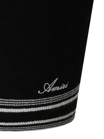 Amiri Script Knit Mini Skirt In Black