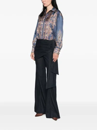 Zimmermann Wrap-panel Flared Jeans In Blue
