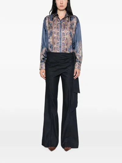 Zimmermann Wrap-panel Flared Jeans In Blue