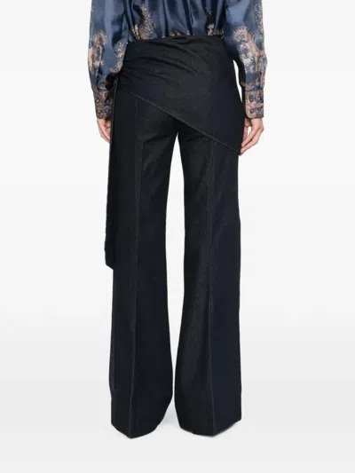 Zimmermann Wrap-panel Flared Jeans In Blue