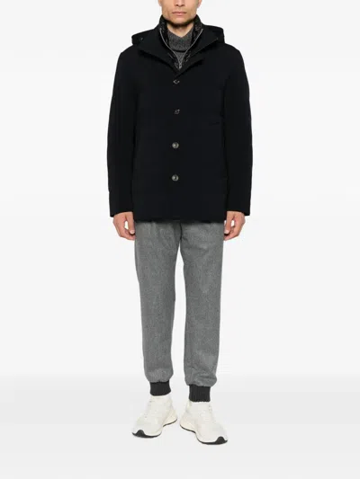 Montecore Hooded Button-up Jacket In Black