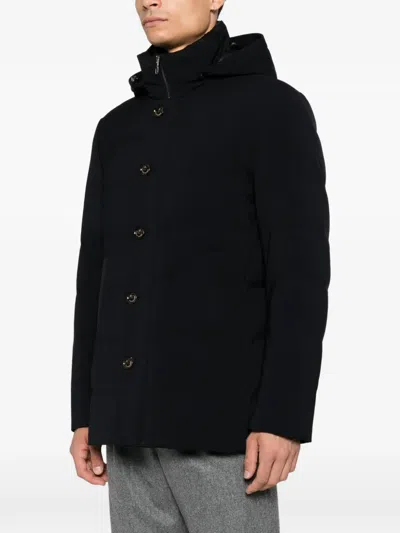 Montecore Hooded Button-up Jacket In Black