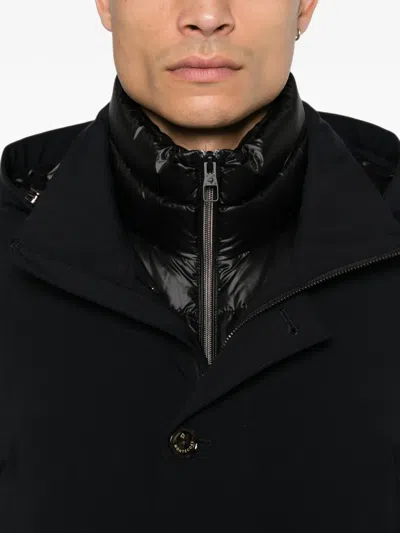 Montecore Hooded Button-up Jacket In Black