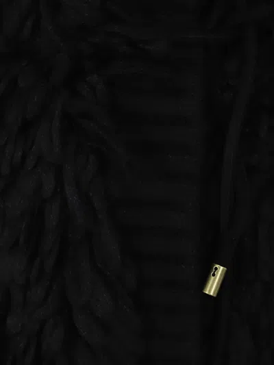 Liu •jo Loop-knit Sleeveless Jacket In Black