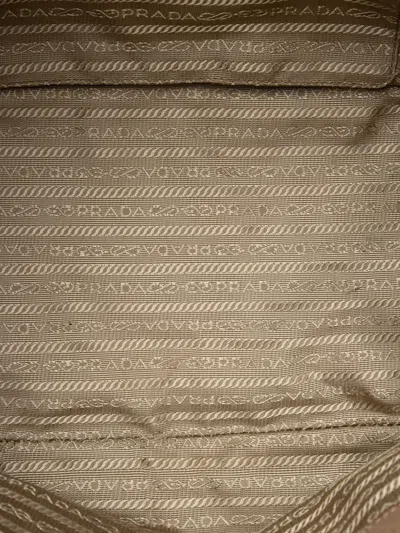 Pre-owned Prada 2000-2012 Canvas Canapa Logo Bow Satchel In Neutrals
