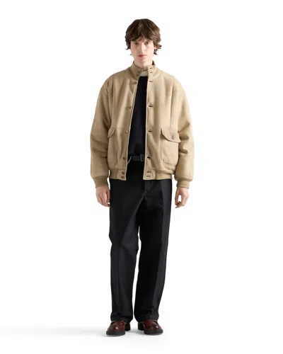 Prada Bomberjacke Aus Lammfell In Neutral
