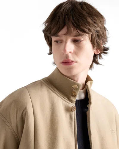 Prada Bomberjacke Aus Lammfell In Neutral