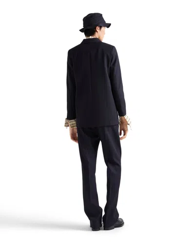 Prada Double-breasted Wool Jacket In Blau