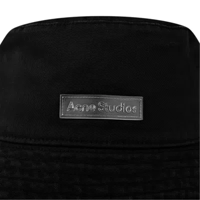 Acne Studios Logo Patch Bucket Hat In Black