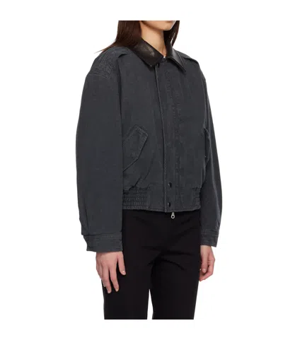Coor Bomber Jacket In Washed Navy Blue