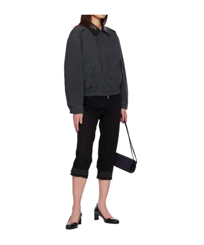 Coor Bomber Jacket In Washed Navy Blue