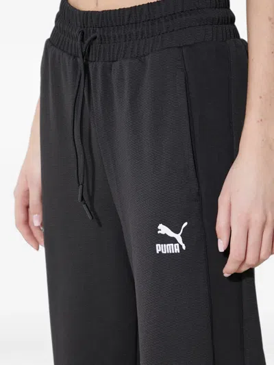 Puma Logo-embroidered Drawstring Track Pants In Black