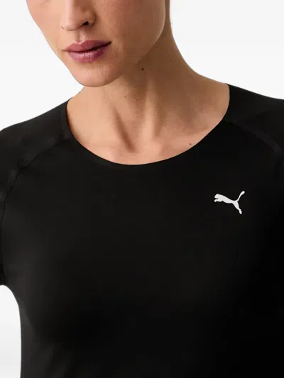 Puma Run Cloudspun Logo-print T-shirt In Schwarz