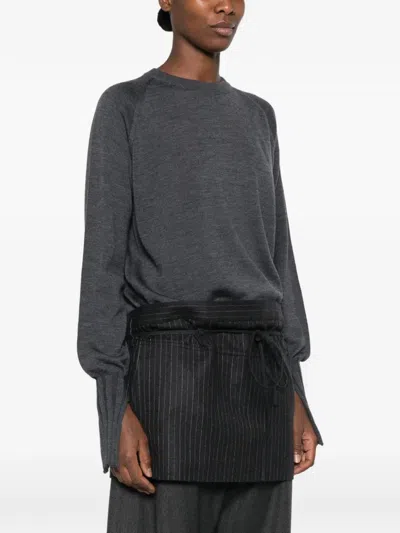 Litkovska Raglan-sleeve Sweater In Grau