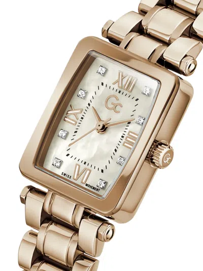 Guess Usa Gc Rectangular-case 21mm Watch In Gold