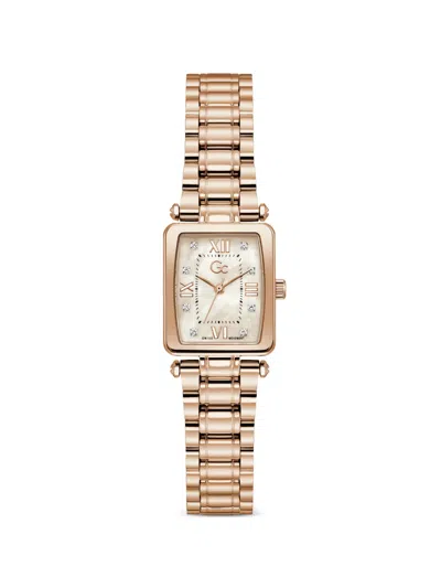 Guess Usa Gc Rectangular-case 21mm Watch In Gold