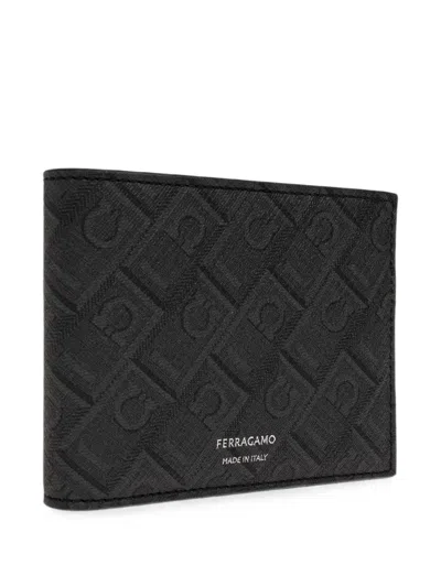 Ferragamo Monogram Wallet In Schwarz