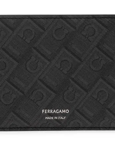 Ferragamo Monogram Wallet In Schwarz