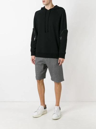 Shop Kenzo Logo Track Shorts In Grey