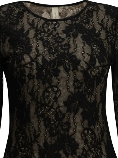 Zimmermann Lace-panelled Long-sleeve Bodysuit In Black