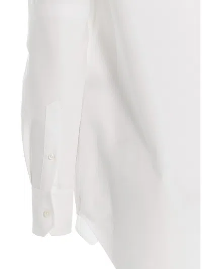 Thom Browne Pussy Bow Cotton Blouse In White