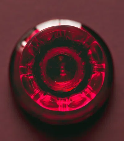 Harrods Glass Candlestick In Red