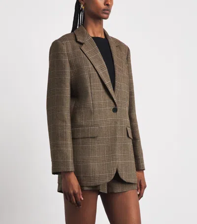 Sandro Paris Wool Check Blazer In Brown