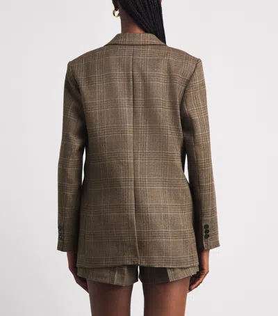 Sandro Paris Wool Check Blazer In Brown