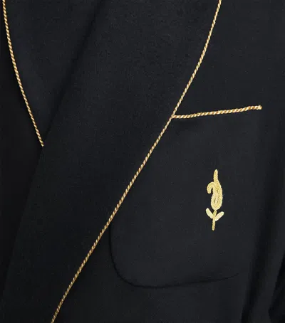 Daniel Hanson Cashmere Silk-lined Robe In Black