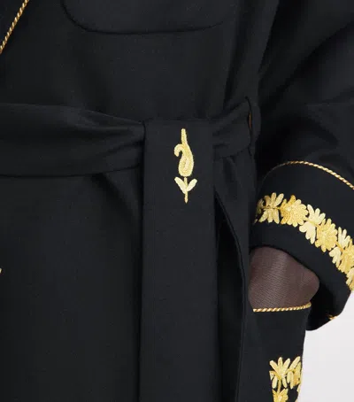Daniel Hanson Cashmere Silk-lined Robe In Black