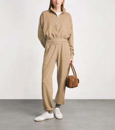 Éterne Cropped Half-zip Sweatshirt In Brown