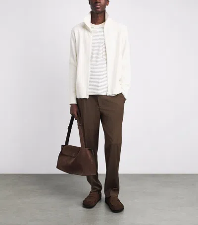 Sandro Paris Wool-blend Drawstring Trousers In Brown