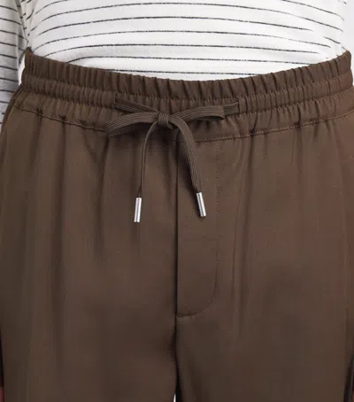Sandro Paris Wool-blend Drawstring Trousers In Brown