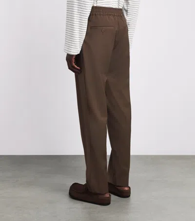 Sandro Paris Wool-blend Drawstring Trousers In Brown