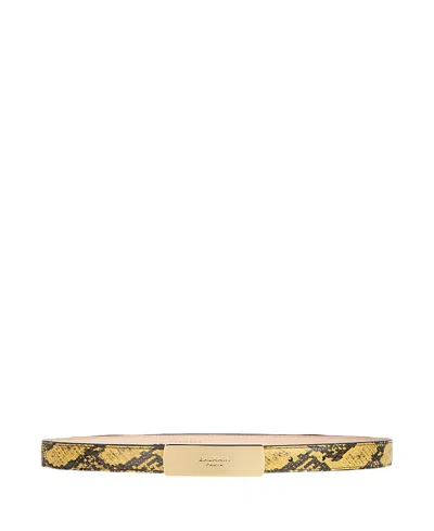 Balmain Belt In Python-effect Leather In Yellow